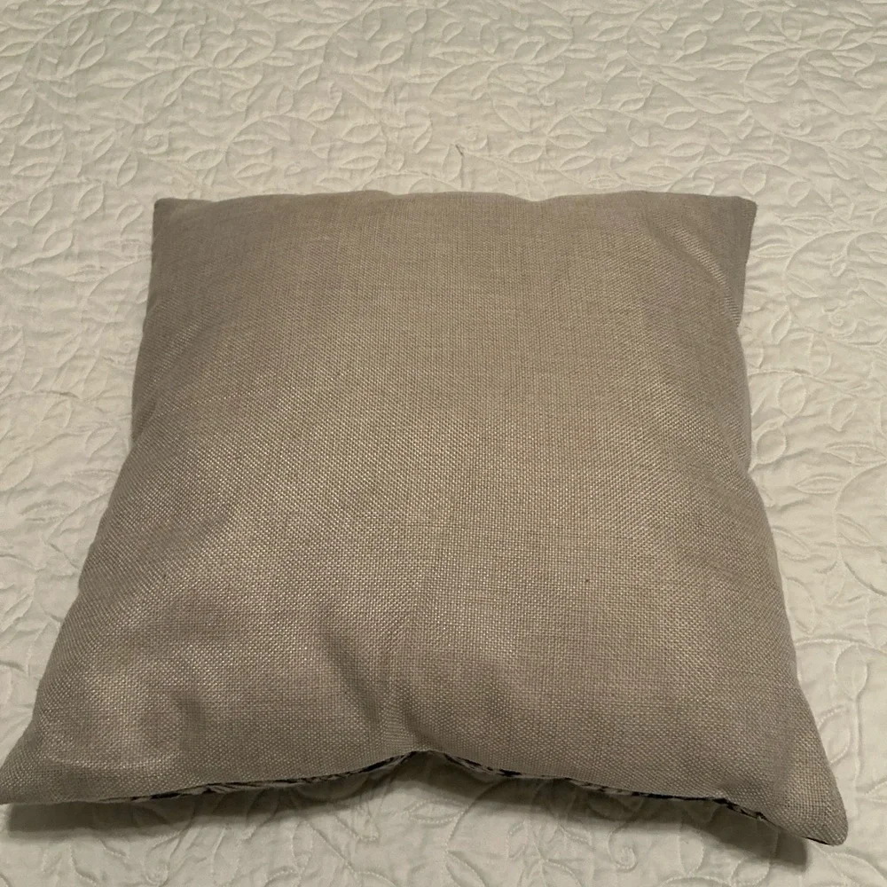 Purple and Cream Decorative Pillow with zipper and inserted pillow
